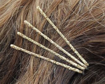 Gold Glitter Hair Pins, Gold Bobby Pins, Glitter Bobby Pin, Gold Glitter  Wedding Hair Pins, Gold Wedding Hair, Bridesmaid Glitter Hair Pins 