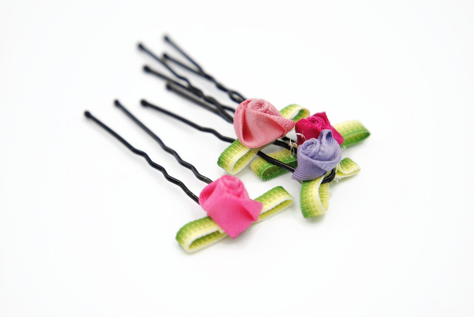 Floral Hair Pin Pink Flower Hair Pin Pink Rose Hair Pin Etsy