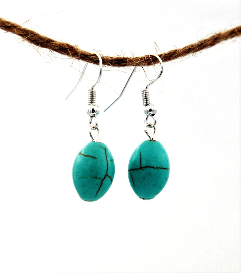 Handcrafted Howlite & Sterling Silver Slab Dangle