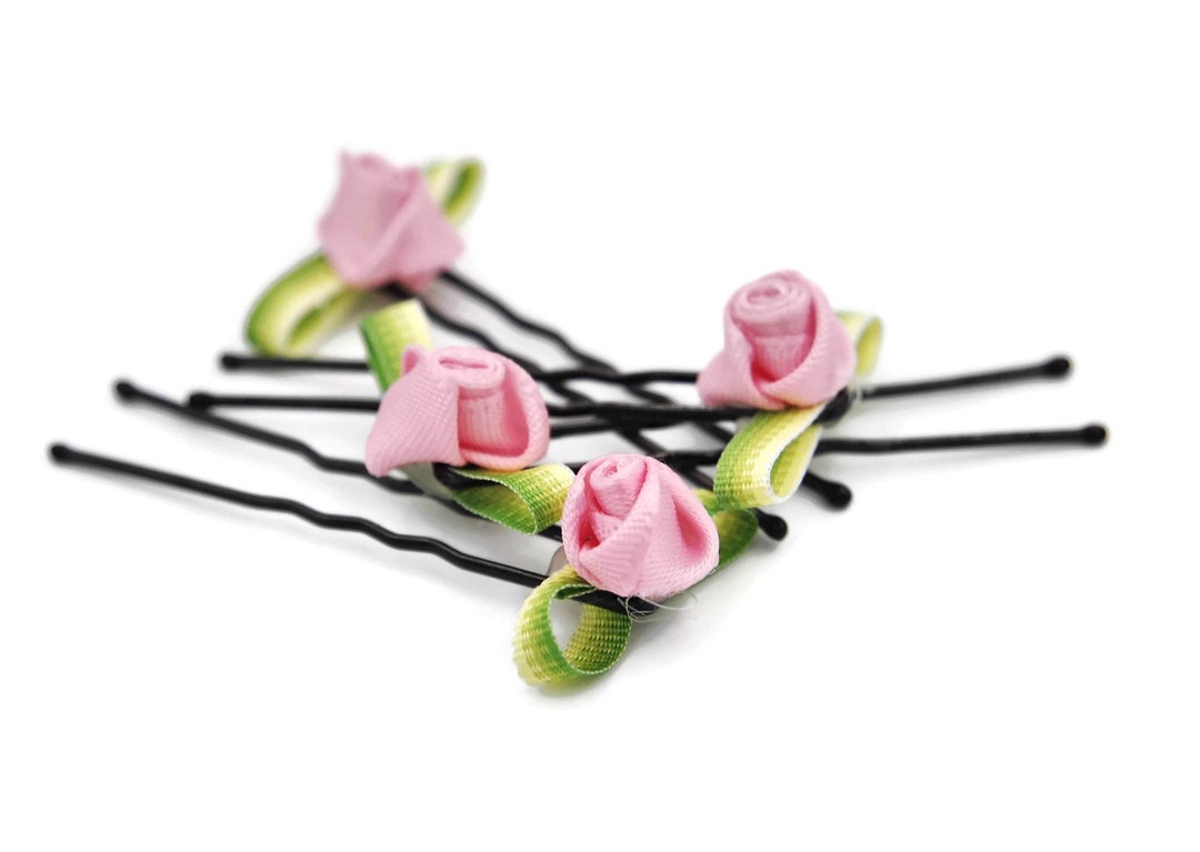 Pink Rose Hair Pin, Small Pink Flower Hair Pin, Pink Floral Hair Pin