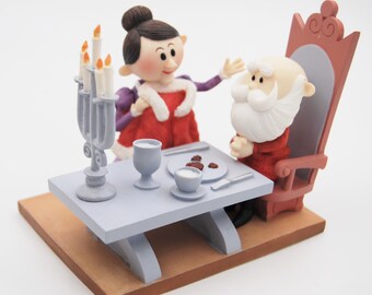 Rudolph and the island of misfit toys 875279 "eat, poppa. nobody likes a skinny santa" santa and mrs claus figurine by Enesco