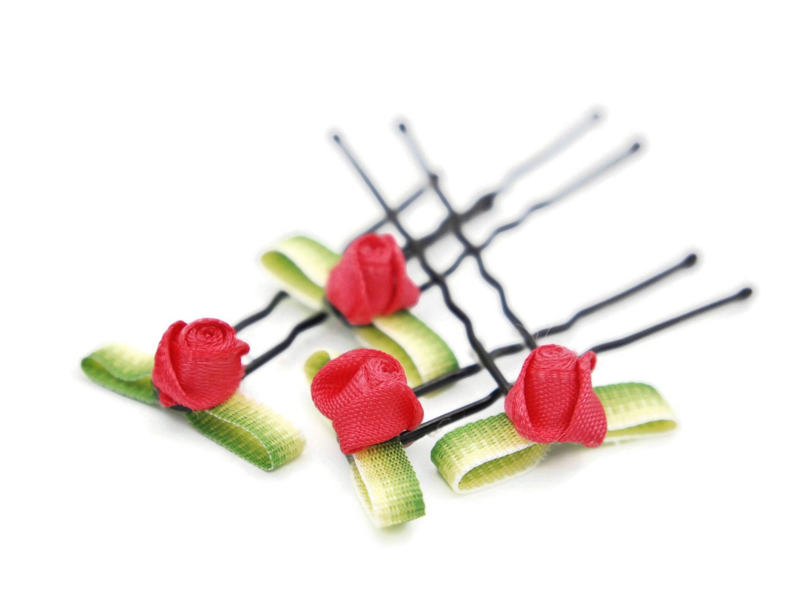 Pink rose hair pin hot pink flower hair pin pink bobby pin Etsy