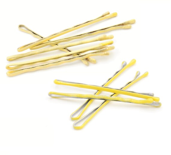 Yellow bobby pins yellow bridesmaid hair yellow wedding hair Etsy