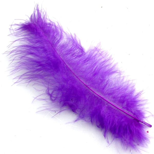 3-6 Inch Purple Marabou Feathers (10) Violet Colored Bird Plumes for Hair Bow Centers and Hair Decorations. Light Fluffy Fancy Goose Feather