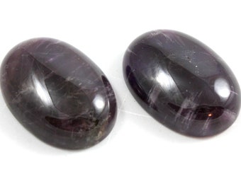 Dark Amethyst Cabochon. A Deep Purple Colored Stone for Making Special Pendants. An Oval Shaped Decoration with Translucent Areas f/ Jewelry