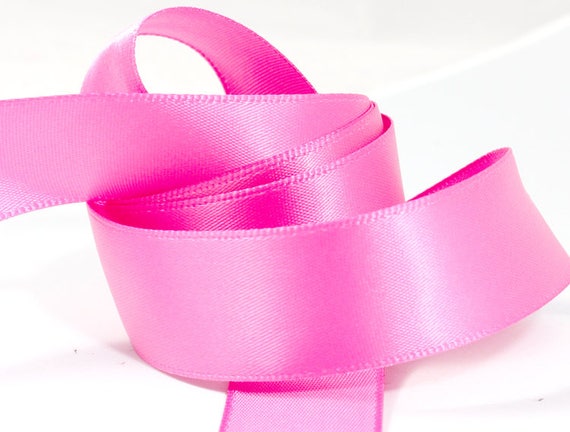 By the Foot - Hot Pink Satin Ribbon. Pink Ribbon for Making Clothes. Pink  Hair Bow Ribbon. Pink Mask Ribbon. Bright Pink Fabric Ribbon 7/8