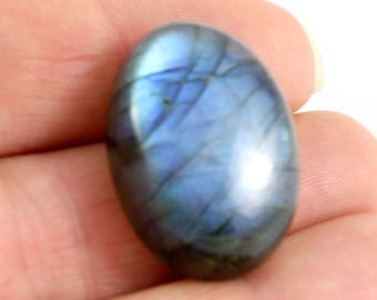 Blue Labradorite Cabochon. Blue Stone Cabochon. Blue Oval Cabochon. Oval Labradorite for Bead Embroidery. Oval Stone. 27mm x 20mm lc043
