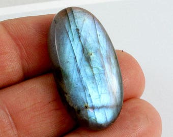 Blue Labradorite Cabochon. Blue Stone Cabochon. Blue Oval Cabochon. Oval Labradorite for Bead Embroidery. Oval Stone. 34mm x 18mm lc023