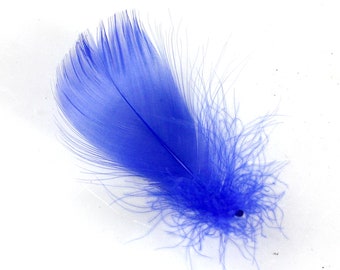 3-5 Inch Blue Goose Feathers. (10) Navy Colored Bird Decorations for Making Halloween Costumes and Feathered Hair Bands. Dark Ornaments