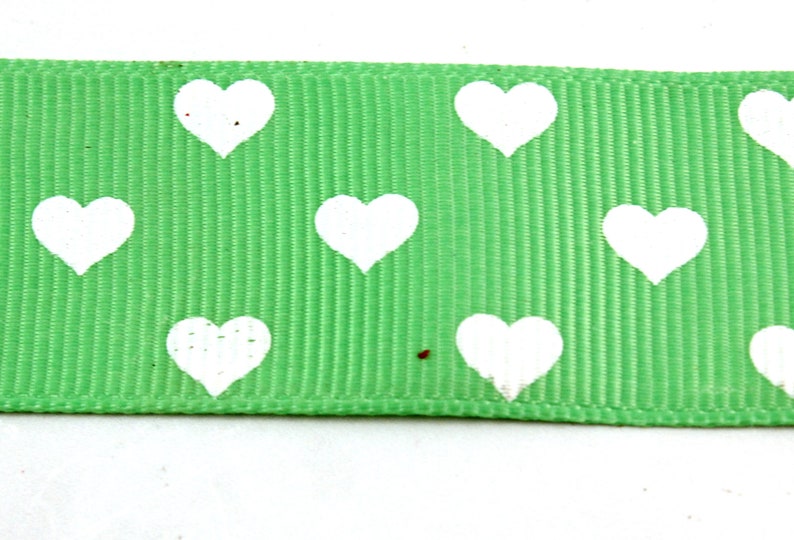 Purple Trim White Heart Gros Grain Ribbon By the Foot A Wide Red Fabric Trim with Printed Pattern A Green Decoration for Making Clothes