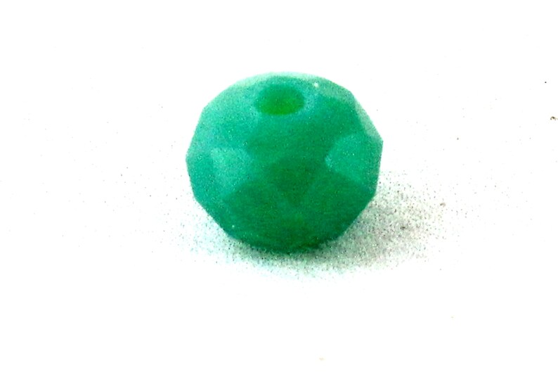 A Solid Colored Glass Decoration for Making Stinging Necklaces 4mm Sea Foam Green Crystal Bead. 25 A Frosted Flattened Round Ornament