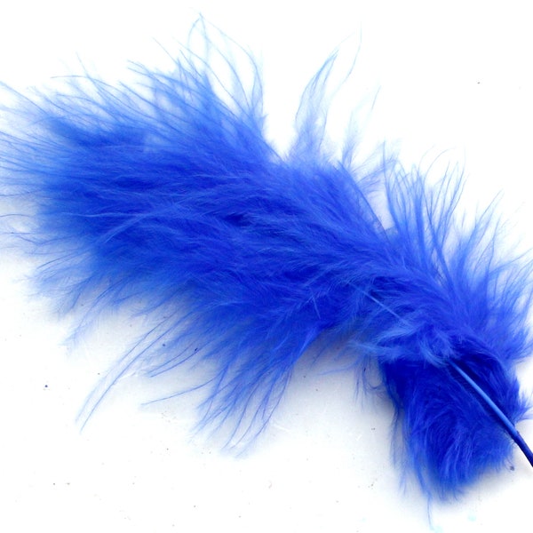 3-6 Inch Dark Blue Marabou Feathers. (10) Navy Colored Bird Plumes for Making Boas and Kids Crafts. Long Fuzzy Goose Decorations for Masks