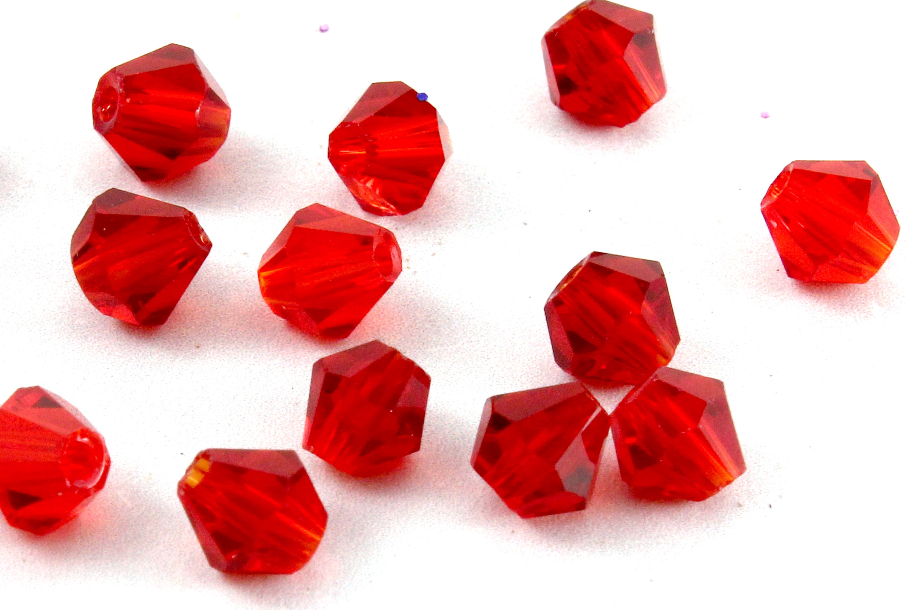 4mm Red Crystal Bi Cone Beads. 20 Small Red Bi Cone Beads. Etsy