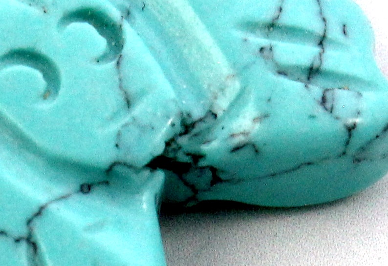 Howlite Butterfly Pendant A Turquoise Colored Stone Ornament for Making Animal Lover Jewelry A Blue Carved Gemstone Insect Decoration