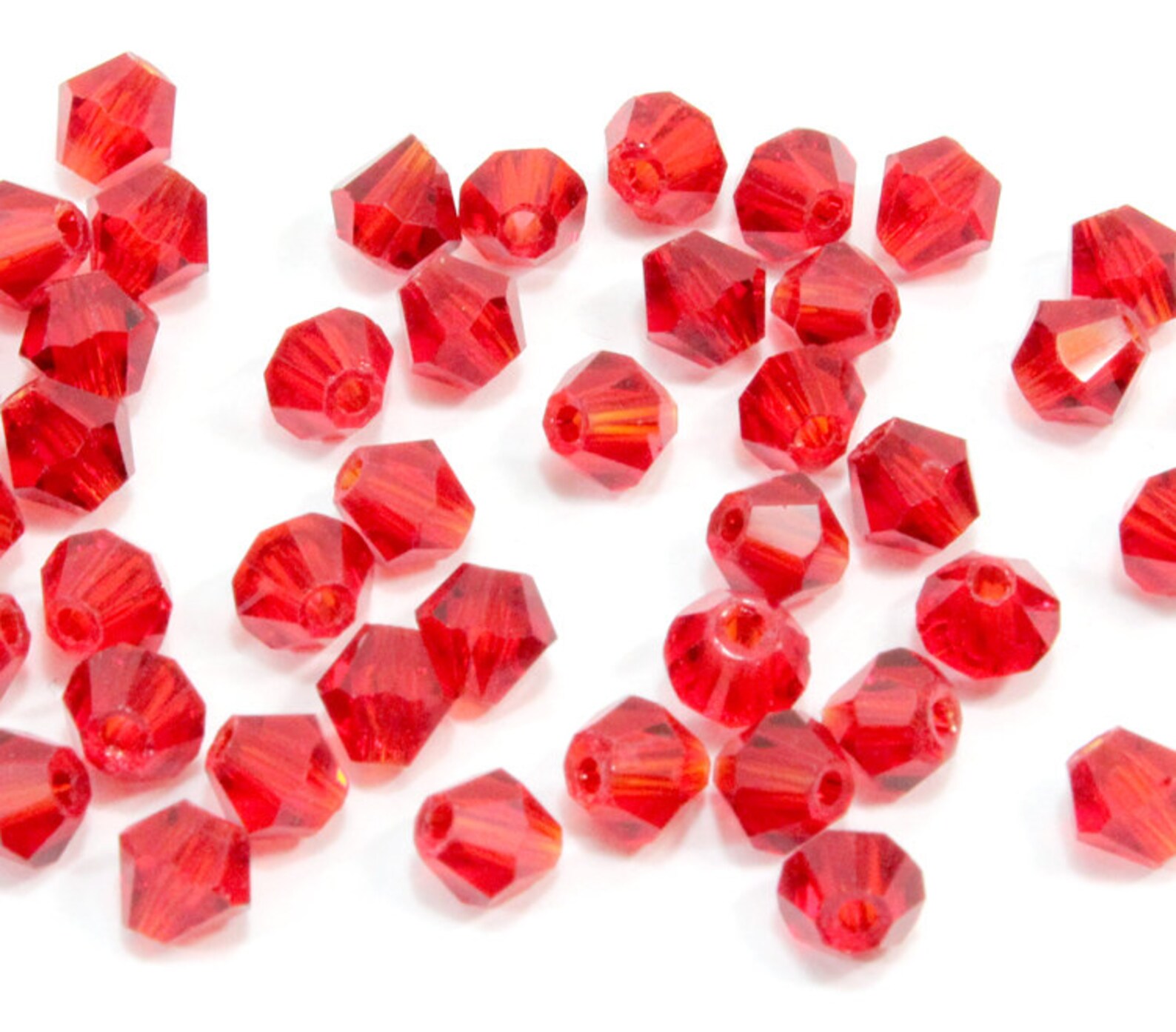 4mm Red Crystal Bi Cone Beads. 20 Small Red Bi Cone Beads. Etsy