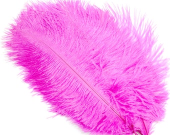 5-7 Inch Hot Pink Ostrich Feathers. (5) Pink Feathers for Wedding Decor. Costume Feathers. Fascinator Feathers. Ostrich Drab Feathers.