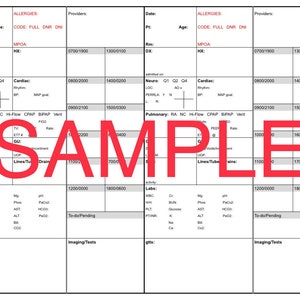 editable ICU REPORT SHEET