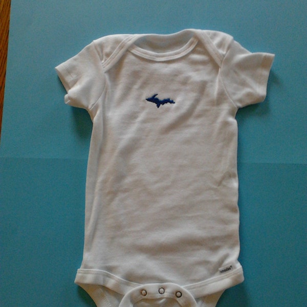 Yooper Upper Michigan UP Baby Onesie®s® embroidered UP Logo SHORT sleeve