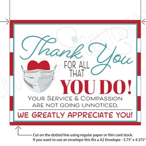 Printable Thank You Workers Card, Encouraging Printable, E card,  Printable Thank you, Thank you healthcare workers, Doctors, thank nurses