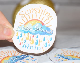 Set of 9 stickers, Sunshine or Rain Stickers, JW gifts, Jw Stickers, Jw sticker, Jw shop, jw gifts, Serve Jehovah, Jw gift, shop jw