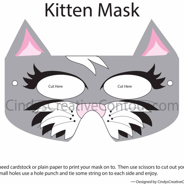 Kitten Mask - Etsy