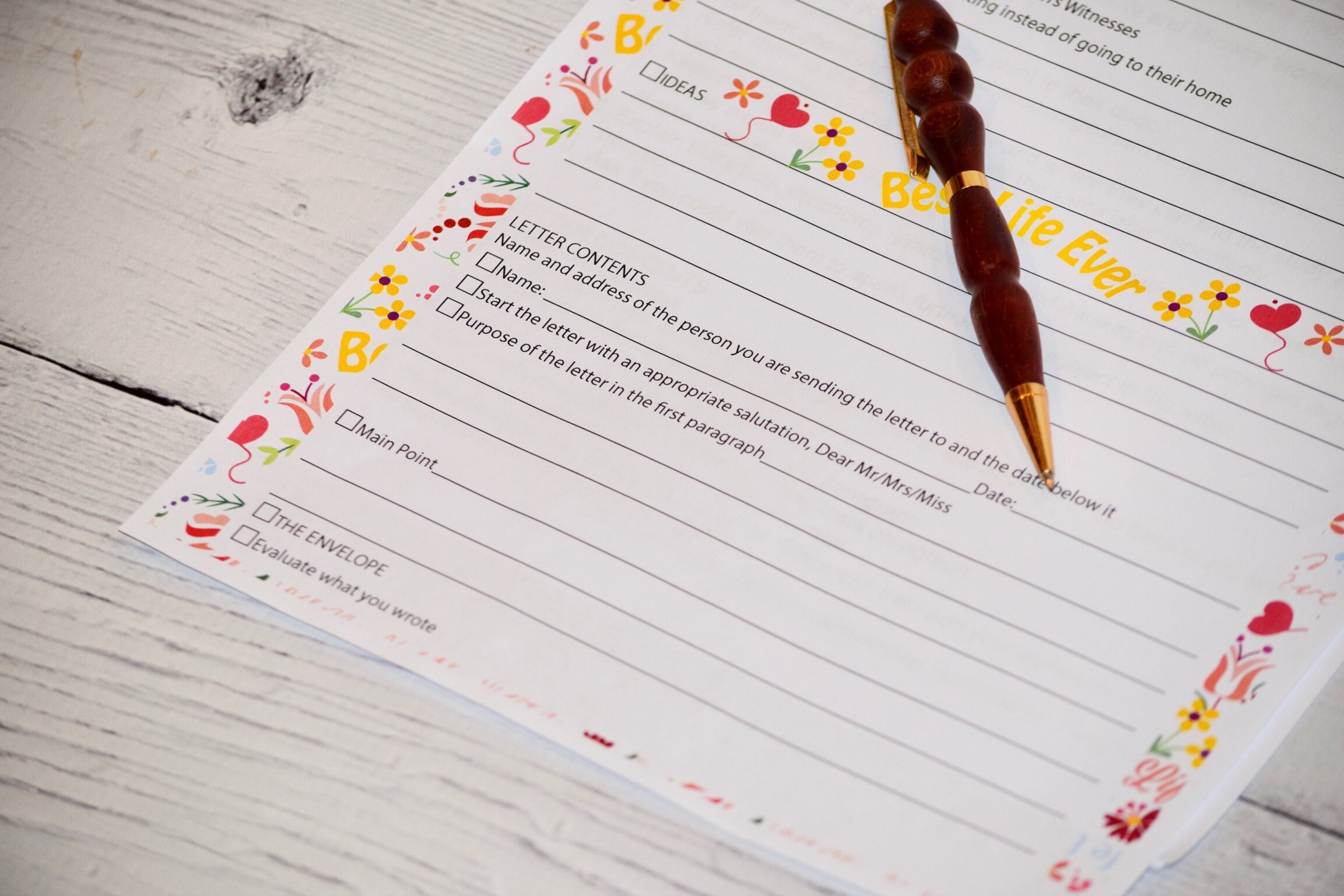 Letter Fas Note Letter Writing Note Sheets, Checklist Design (digital Download) - Etsy