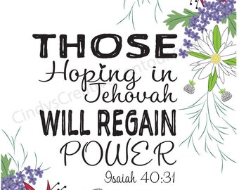 Hope in Jehovah - JW Pioneer School gifts - JW pioneer school - JW Pioneer gifts - Flyer Downloadable - Printable Jw gift