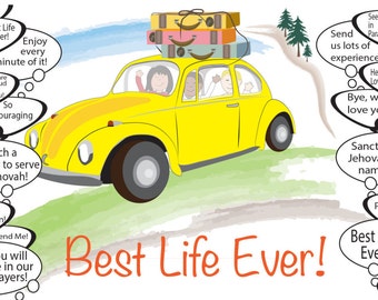 Best life ever card - Road Trip Card - Need Greater - Best life ever Jw - JW Pioneer School gifts - JW pioneer school - JW Pioneer gifts