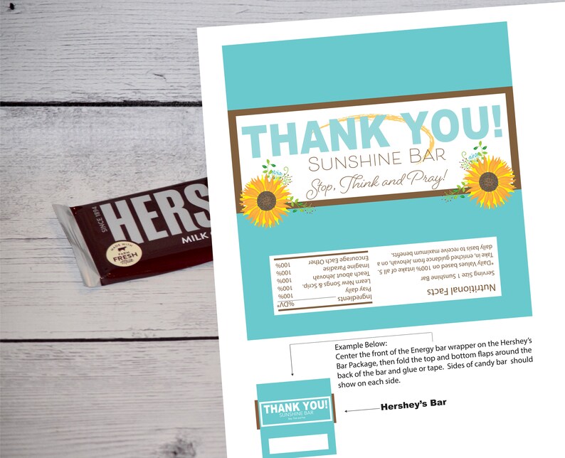 1 Jw Thank You Large Sunshine Bar Hershey Energy bar Label, Jw gift, Jw Elder gift, Jw gifts, Jw Publisher gift, Jw printable, Jw download image 1