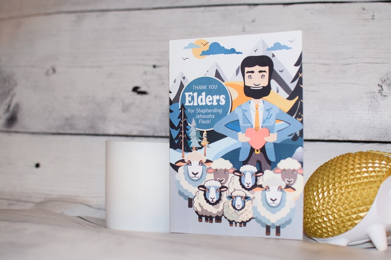 Jw Elder greeting card, Jw gifts for men, Jw Elder card, Jw Elder gift, Elders Shepherd flock, Elder gift Jw, Jw beard, Elder thank you card image 1