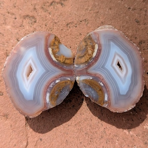 Radiant Butterfly Laguna Agate Pair hand polished in Sedona, Arizona