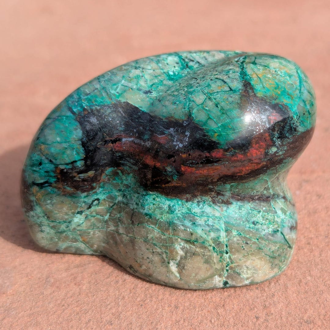 Morenci Sunrise Sculpture - Rare Arizona Chrysocolla & Cuprite - Hand ...