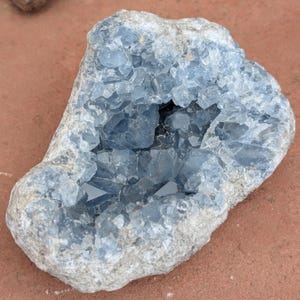 Celestite Geode Cluster from Madagascar | Natural Blue Crystal for Healing, Meditation & Home Decor
