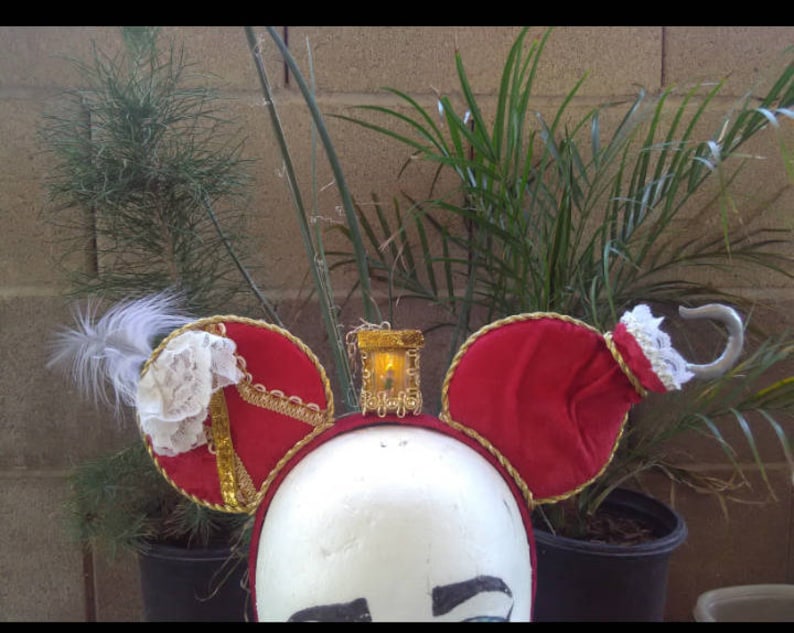 LIGHT UP 3D Captain Hook Inspired Mouse Ears with light up Trapped Tinkerbelllight up mickey earsDisneyland earsMinnie mouse ears