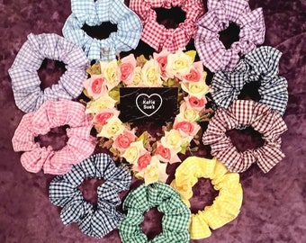 School Gingham Fuller Scrunchie Bobble Pack Of Two