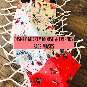 DISNEY Mickey Mouse Cotton Handmade Face Mask Minnie & Friends Reusable Washable Multi Layer