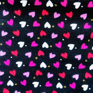 MINI HEARTS Red Pink White 100% Cotton Fabric By Half Yard
