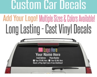 Car Window Decal Size Chart