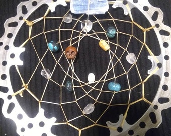 Brake Disc Dreamcatcher: Customizable Gems & Feathers