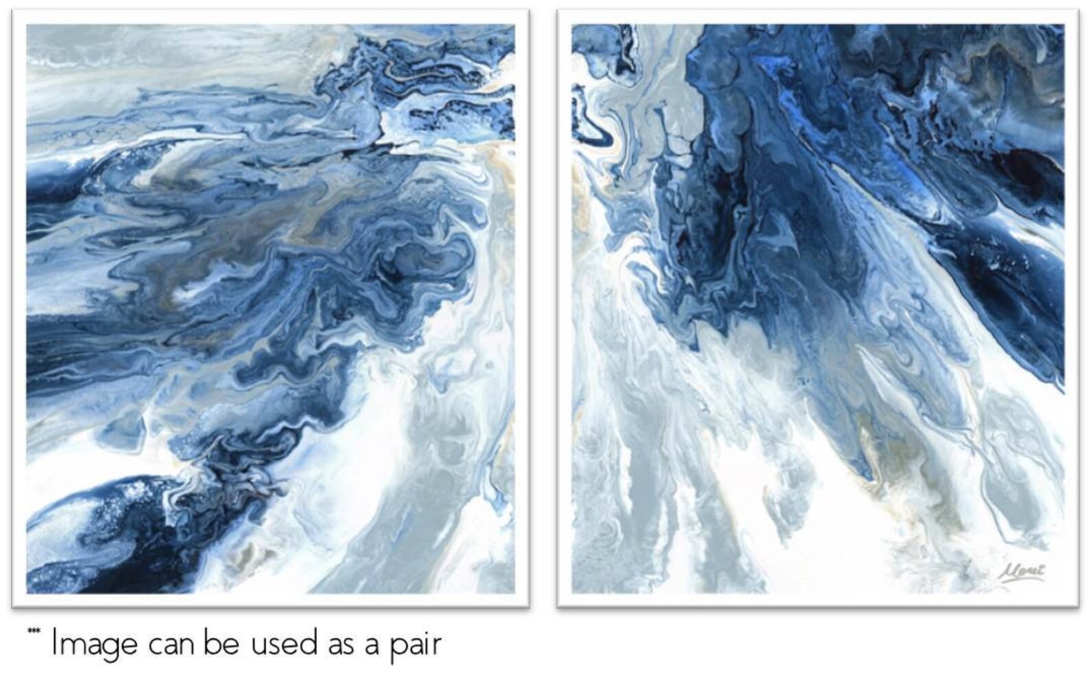 Oversized Abstract Blue Printable Wall Art DIGITAL DOWNLOAD Etsy