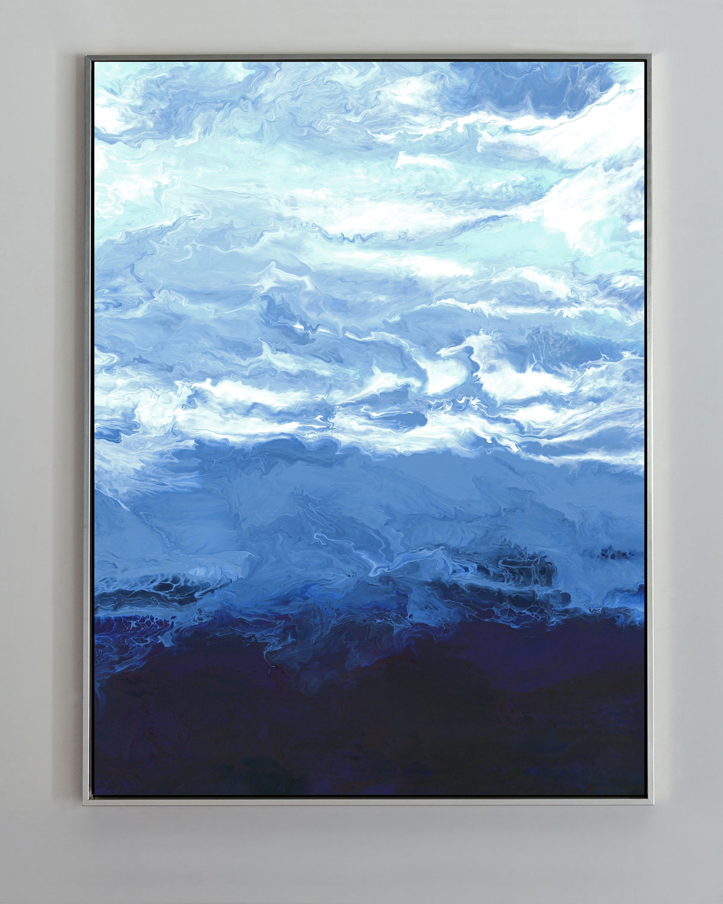 Large Abstract Blue Printable Wall Art Digital Download From Etsy