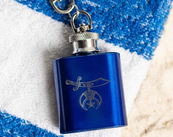 Shriners Keychain Flasks with Unique Design, Perfect for Travel and Masonic Gifts