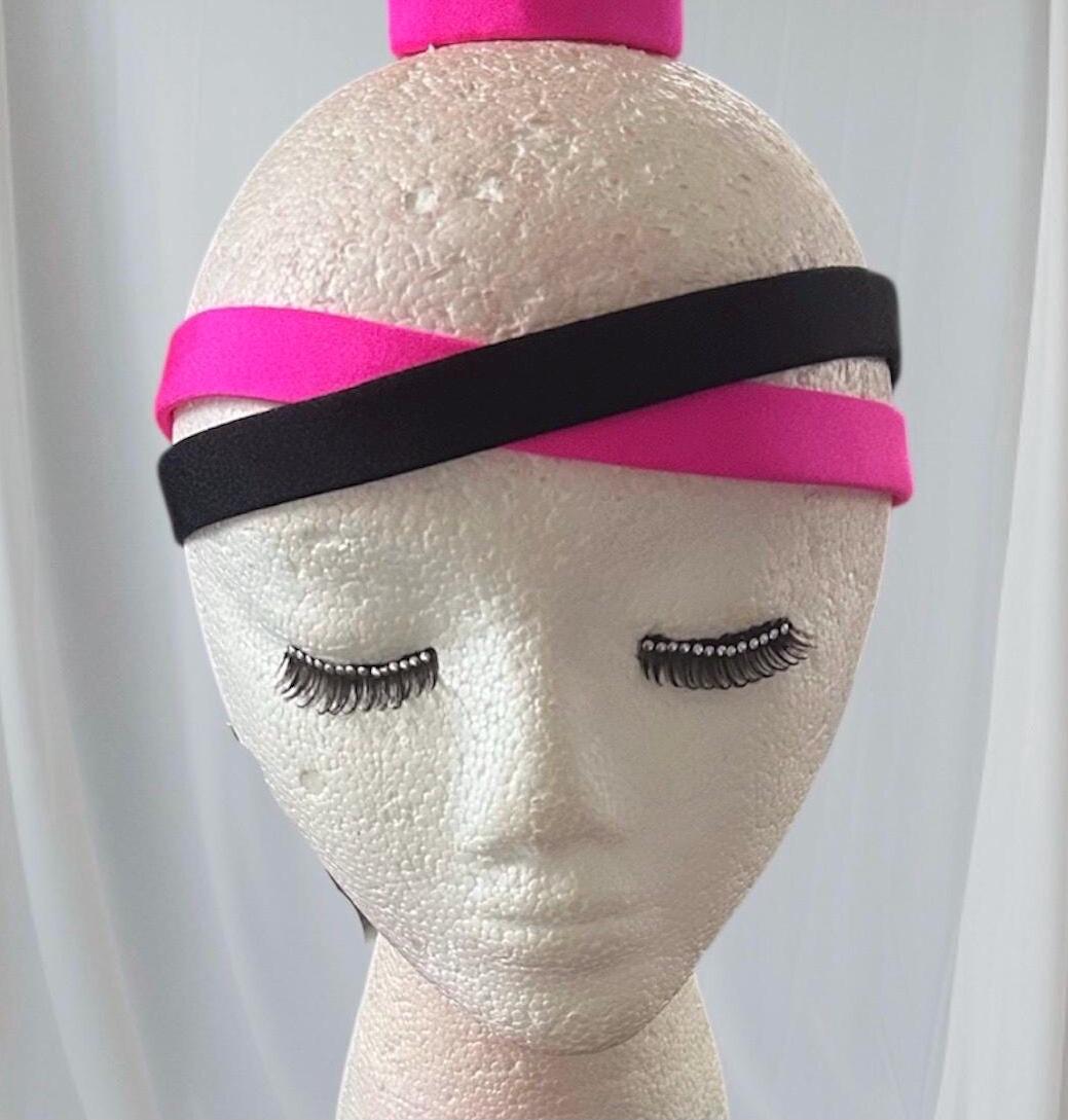 Women's Metallic Look Punk Bow Leather Headband - Braided Hair Band, One Size