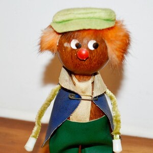 Vintage Figure Teak Wood 60s Retro Vintage Mid Century Shabby Chic Country Style