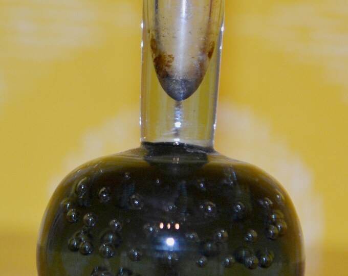 Vintage Vase Glass 70s GreyBlack Retro Vintage Mid Century
