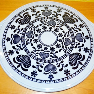 Vintage ceramic cake plate by Staffordshire Cake Plate Blue / Grey 50s Mid Century Space Age Retro WGK WGP