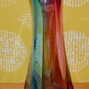 Vintage Glass Vase Made in Italy Murano Glass Blue/Red 70s,Space Age,Seventies,Retro,Mid Century