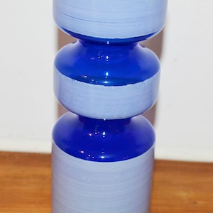 Vintage Glass Vase Blue/Light Blue 70s Space Age Seventies Retro Mid Century