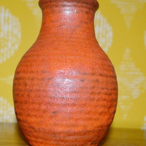 Small Vintage Ceramic Vase 70s Orange Retro Seventies WGK WGP Country Style German Pottery