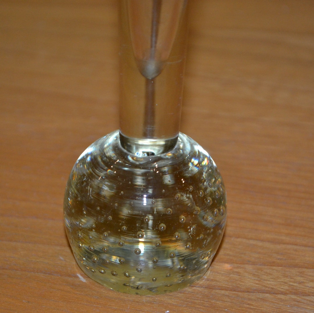 Vintage Vase Bubble Glass Solitaire Bubbles 60s 70s White Seventies ...